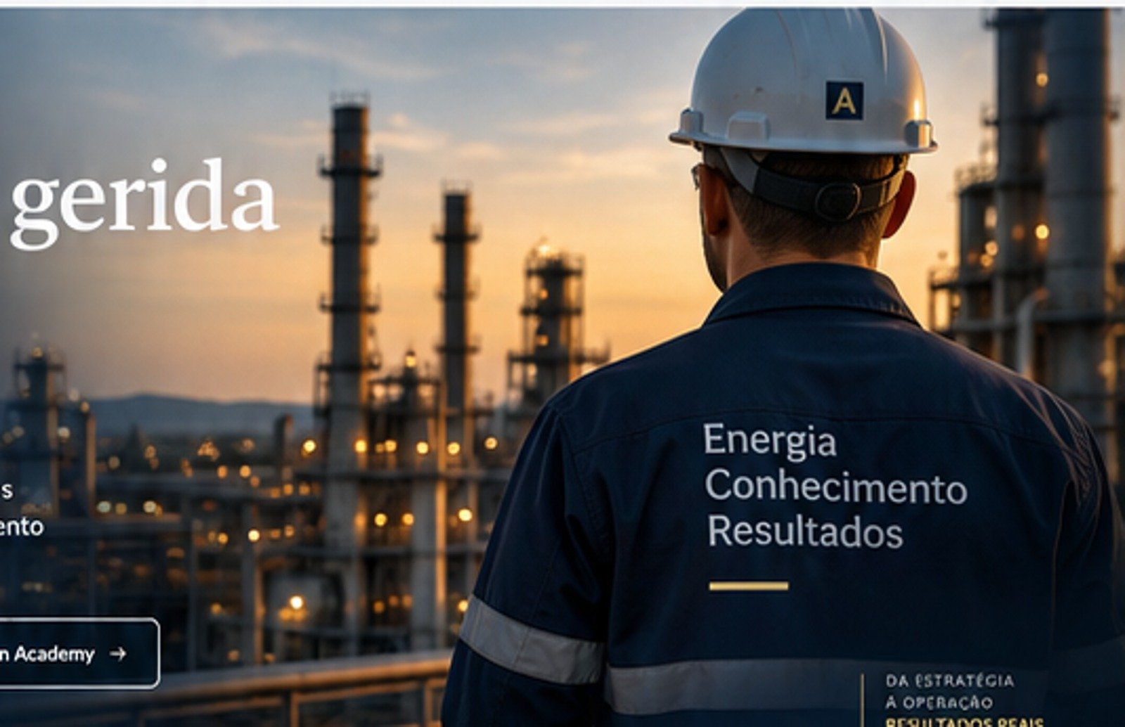 Ambiente industrial com infraestrutura energética